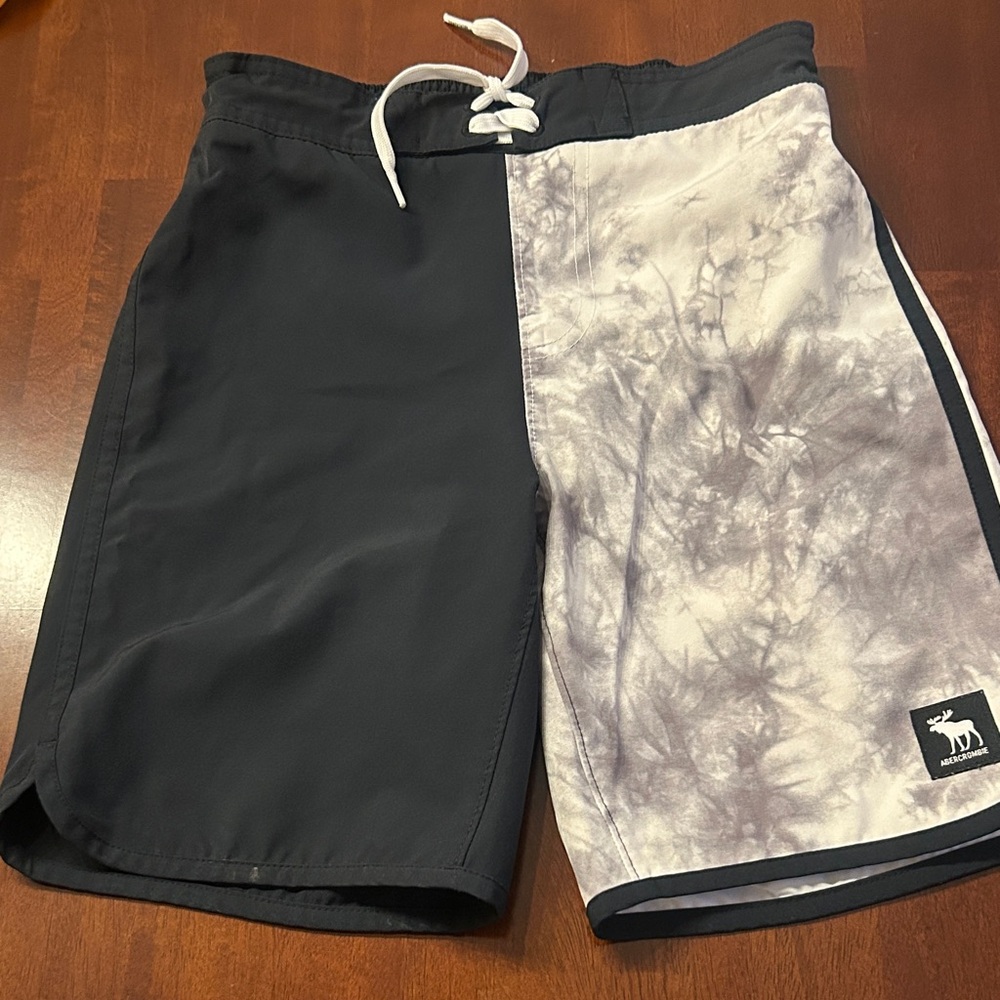 Kids Black and White Swim Shorts